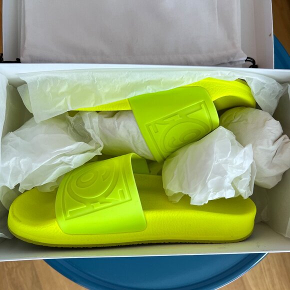 MM6 Maison Margiela Debossed Slip on Slides Women's Size EU 36/US 6 Yellow - Picture 2 of 5